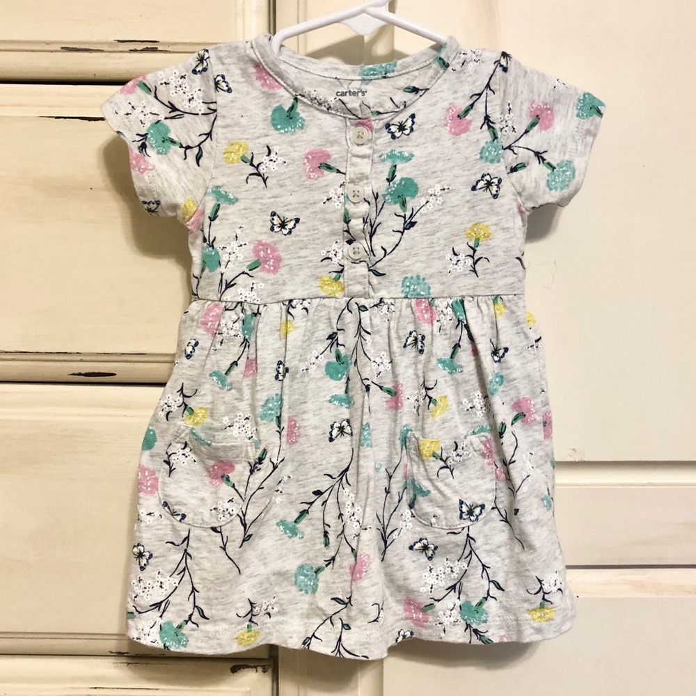 ✨$5: Butterfly Floral Bodysuit with Skirt (9mo)